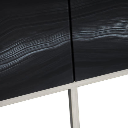 Crestview Collection - 68 in. Black Wooden 4 Door Media Credenza / Sideboard - CVFZR6197 view 3