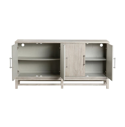 Crestview Collection - 68 in. Cream Solid Wood 4 Door Media Credenza / Sideboard - CVFVR8427 view 3