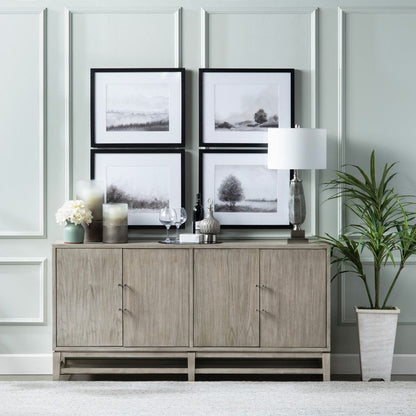 Crestview Collection - 68 in. Cream Solid Wood 4 Door Media Credenza / Sideboard - CVFVR8427 view 6