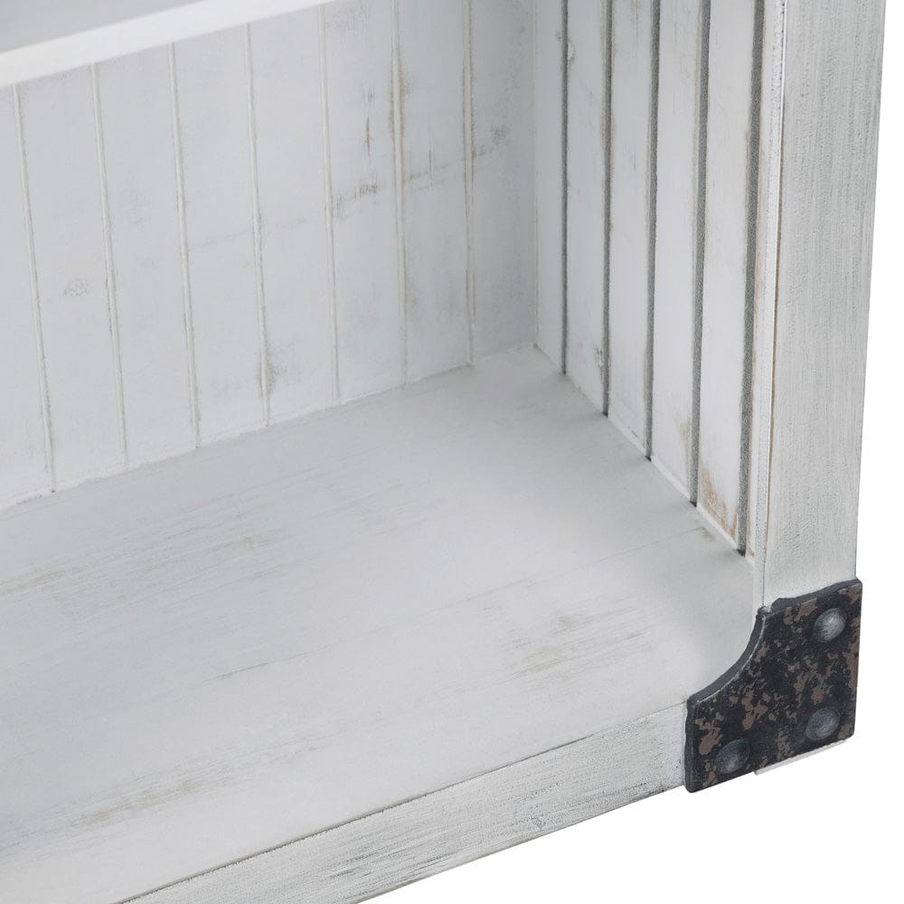 Crestview Collection - 70.86 in. White Solid Wood 4 Shelf Bookcase - CVFZR6207 view 3