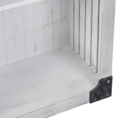 Crestview Collection - 70.86 in. White Solid Wood 4 Shelf Bookcase - CVFZR6207 view 3