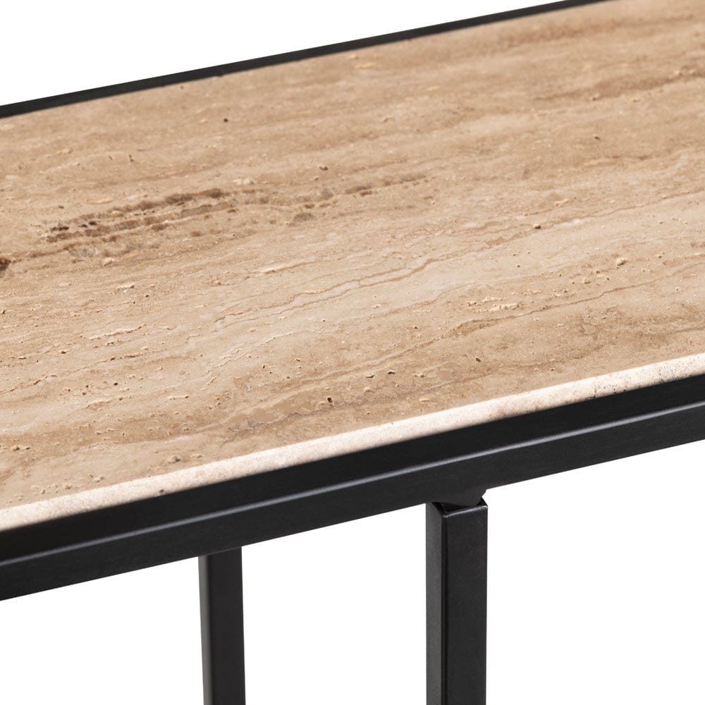 Crestview Collection - 70 in. Brown Travertine Accent Console Sofa Table - CVFNR4595 view 3