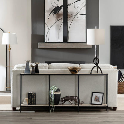 Crestview Collection - 70 in. Brown Travertine Accent Console Sofa Table - CVFNR4595 view 4