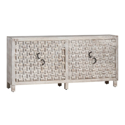 Crestview Collection - 71 in. White Solid Wood 4 Door Media Credenza / Sideboard - CVFNR4532 view 1