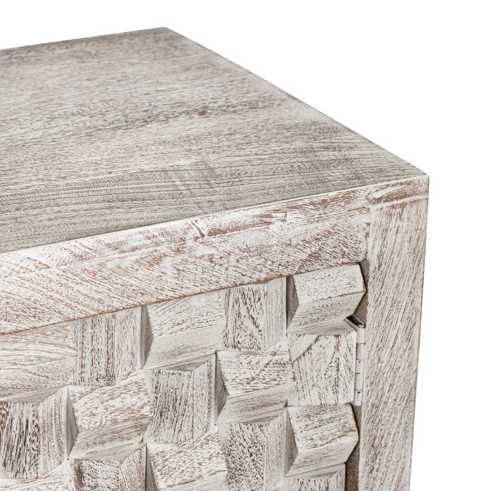 Crestview Collection - 71 in. White Solid Wood 4 Door Media Credenza / Sideboard - CVFNR4532 view 4