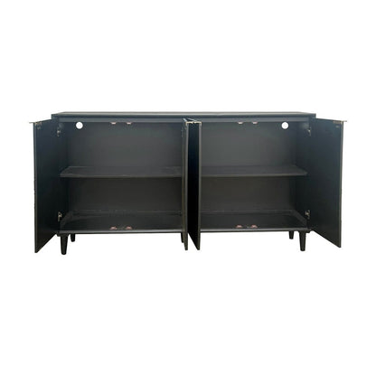 Crestview Collection - 72 in. Black Solid Wood 4 Door Media Credenza / Sideboard - CVFVR8565 view 3