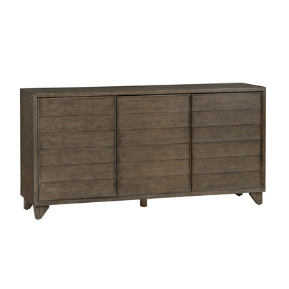 Crestview Collection - 72 in. Brown Solid Wood 3 Door Media Credenza / Sideboard - CVFDR1206 view 1