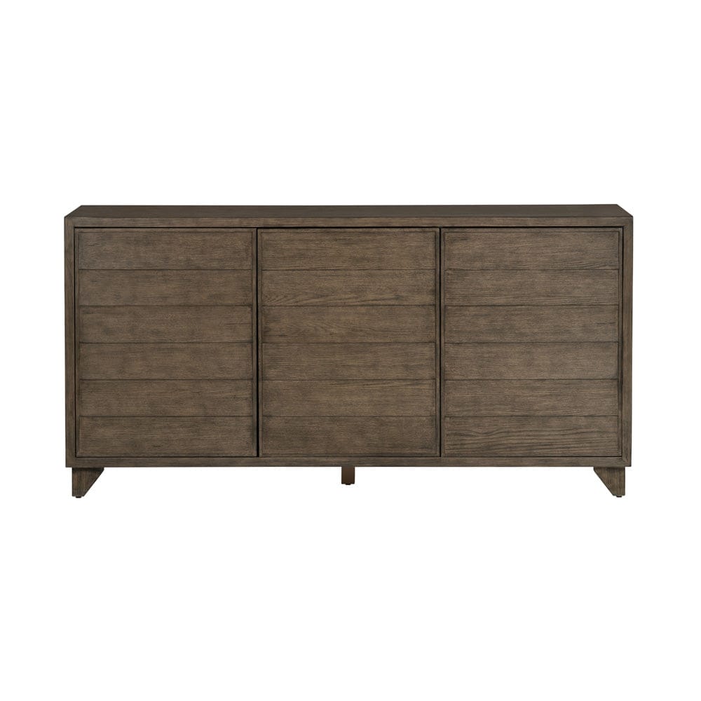 Crestview Collection - 72 in. Brown Solid Wood 3 Door Media Credenza / Sideboard - CVFDR1206 view 2
