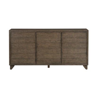 Crestview Collection - 72 in. Brown Solid Wood 3 Door Media Credenza / Sideboard - CVFDR1206 view 2