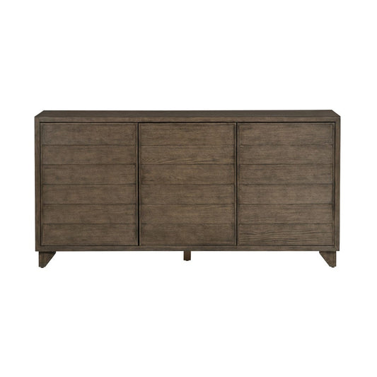 Crestview Collection - 72 in. Brown Solid Wood 3 Door Media Credenza / Sideboard - CVFDR1206 view 2