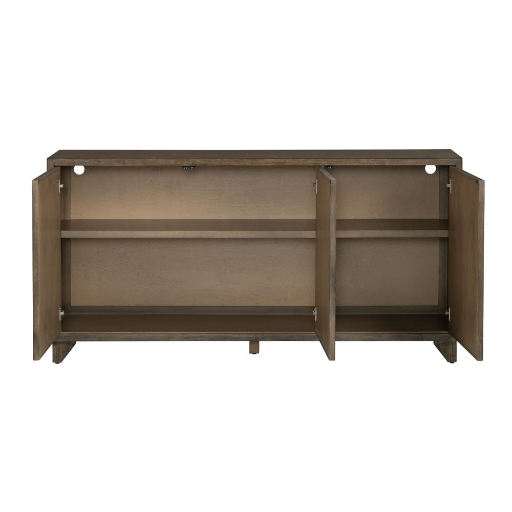 Crestview Collection - 72 in. Brown Solid Wood 3 Door Media Credenza / Sideboard - CVFDR1206 view 3