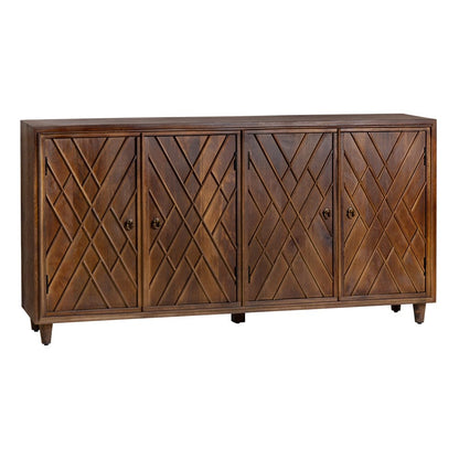 Crestview Collection - 72 in. Brown Solid Wood 4 Door Media Credenza / Sideboard - CVFNR4262 view 1