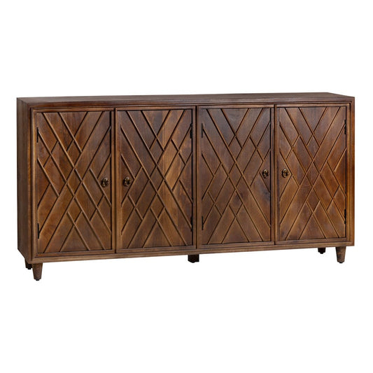 Crestview Collection - 72 in. Brown Solid Wood 4 Door Media Credenza / Sideboard - CVFNR4262 view 1