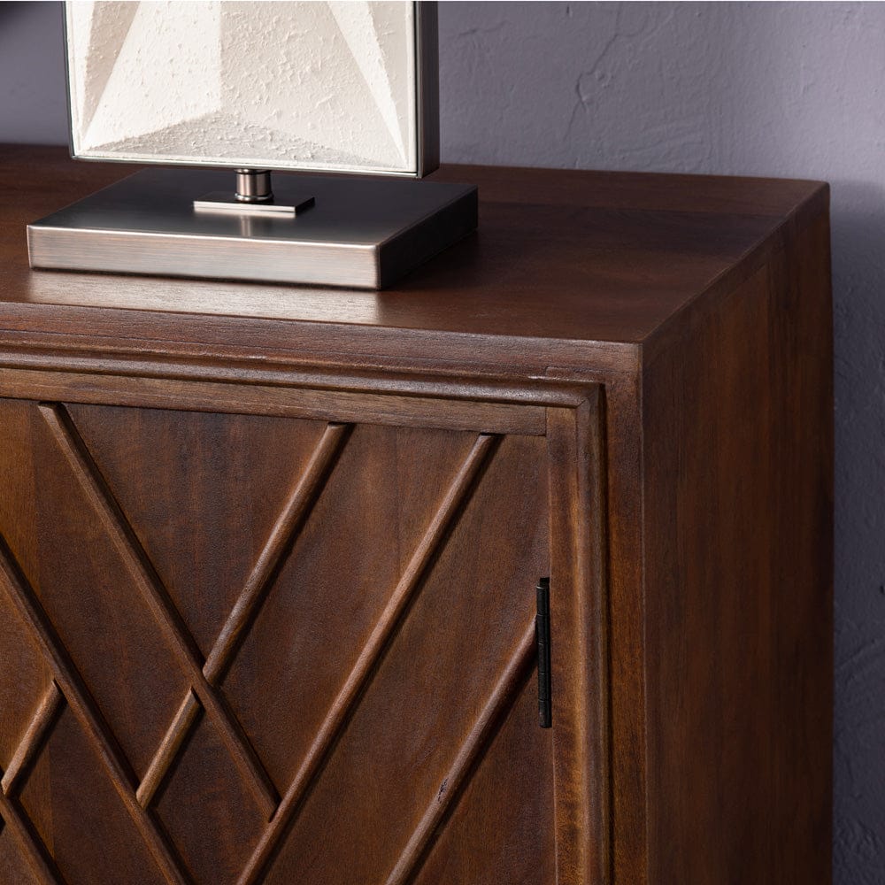 Crestview Collection - 72 in. Brown Solid Wood 4 Door Media Credenza / Sideboard - CVFNR4262 view 5