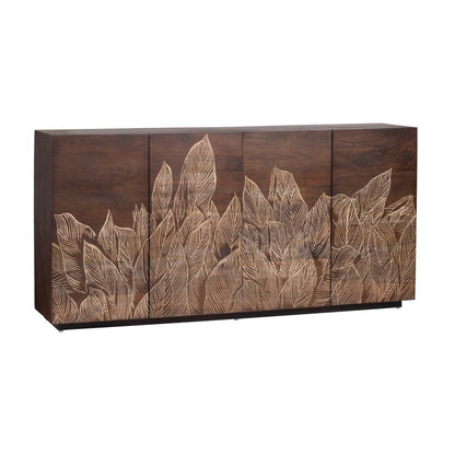 Crestview Collection - 72 in. Brown Solid Wood 4 Door Media Credenza / Sideboard - CVFNR4809 view 1