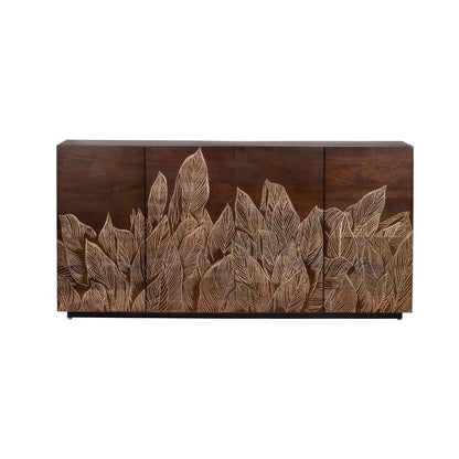 Crestview Collection - 72 in. Brown Solid Wood 4 Door Media Credenza / Sideboard - CVFNR4809 view 2