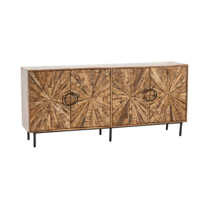 Crestview Collection - 72 in. Brown Solid Wood 4 Door Media Credenza / Sideboard - CVFNR5025 view 1