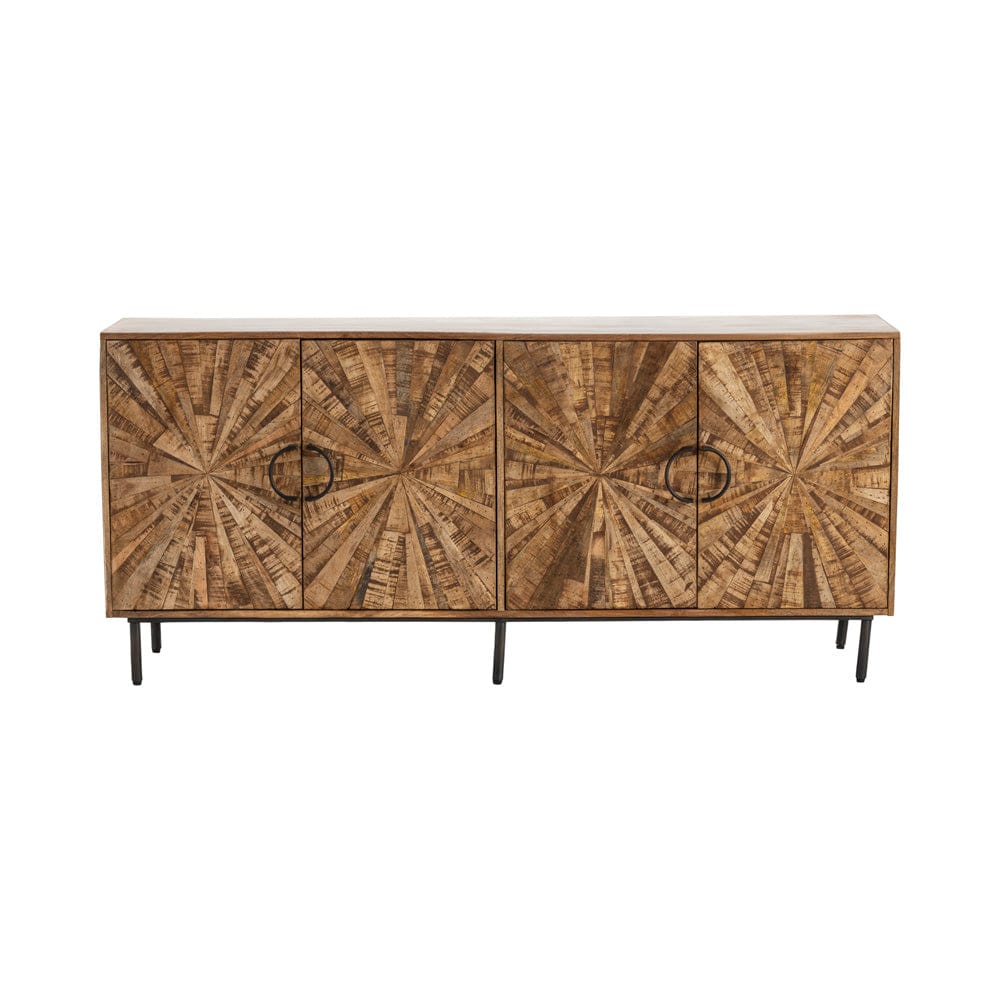 Crestview Collection - 72 in. Brown Solid Wood 4 Door Media Credenza / Sideboard - CVFNR5025 view 2