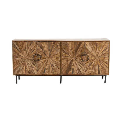 Crestview Collection - 72 in. Brown Solid Wood 4 Door Media Credenza / Sideboard - CVFNR5025 view 2