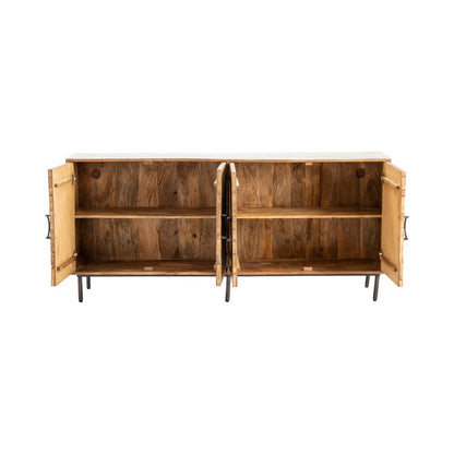 Crestview Collection - 72 in. Brown Solid Wood 4 Door Media Credenza / Sideboard - CVFNR5025 view 3