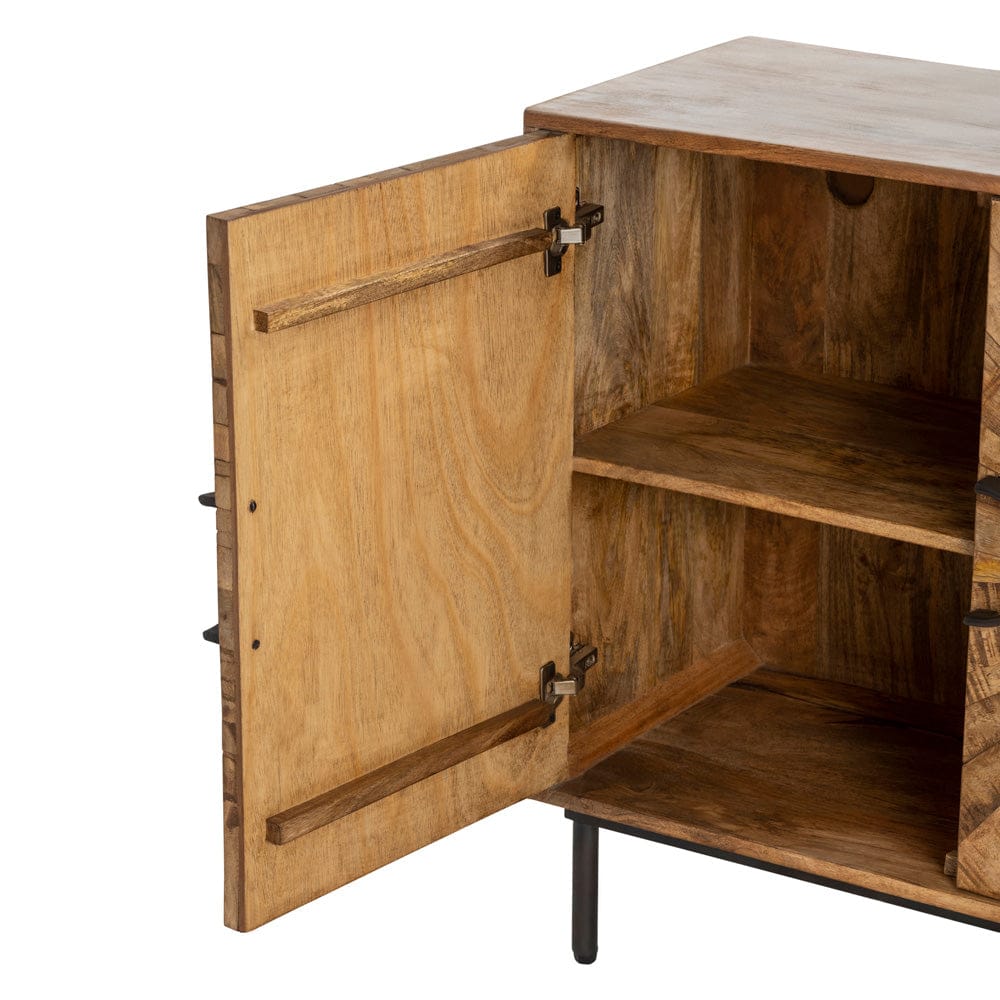 Crestview Collection - 72 in. Brown Solid Wood 4 Door Media Credenza / Sideboard - CVFNR5025 view 4