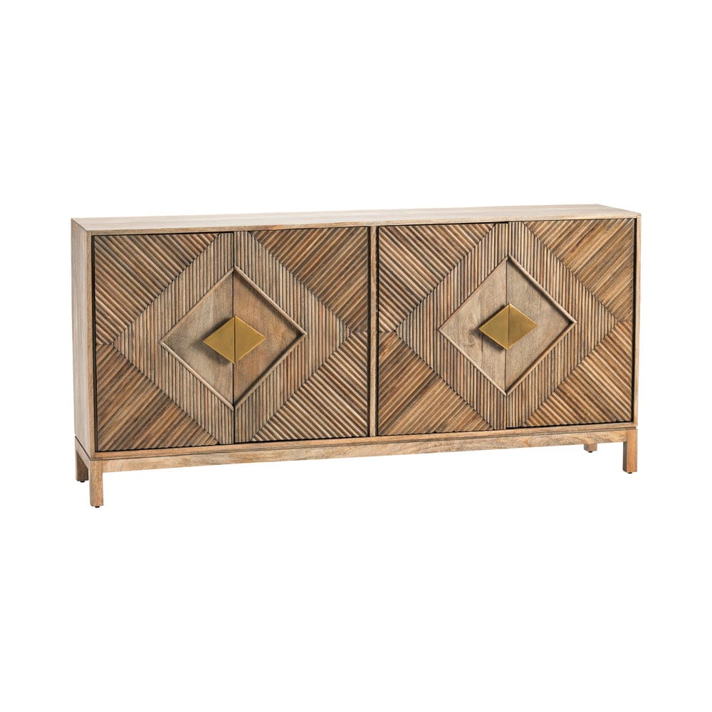 Crestview Collection - 72 in. Brown Solid Wood 4 Door Media Credenza / Sideboard - CVFNR5050 view 1