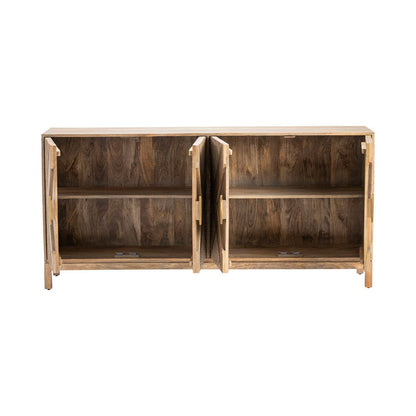Crestview Collection - 72 in. Brown Solid Wood 4 Door Media Credenza / Sideboard - CVFNR5050 view 3