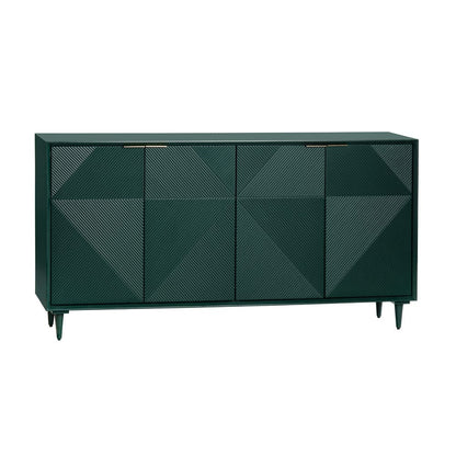 Crestview Collection - 72 in. Green Solid Wood 4 Door Media Credenza / Sideboard - CVFVR8416 view 1