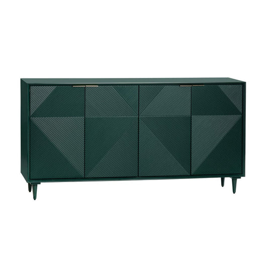 Crestview Collection - 72 in. Green Solid Wood 4 Door Media Credenza / Sideboard - CVFVR8416 view 1