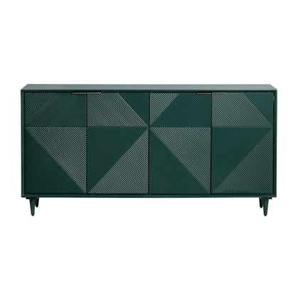 Crestview Collection - 72 in. Green Solid Wood 4 Door Media Credenza / Sideboard - CVFVR8416 view 2