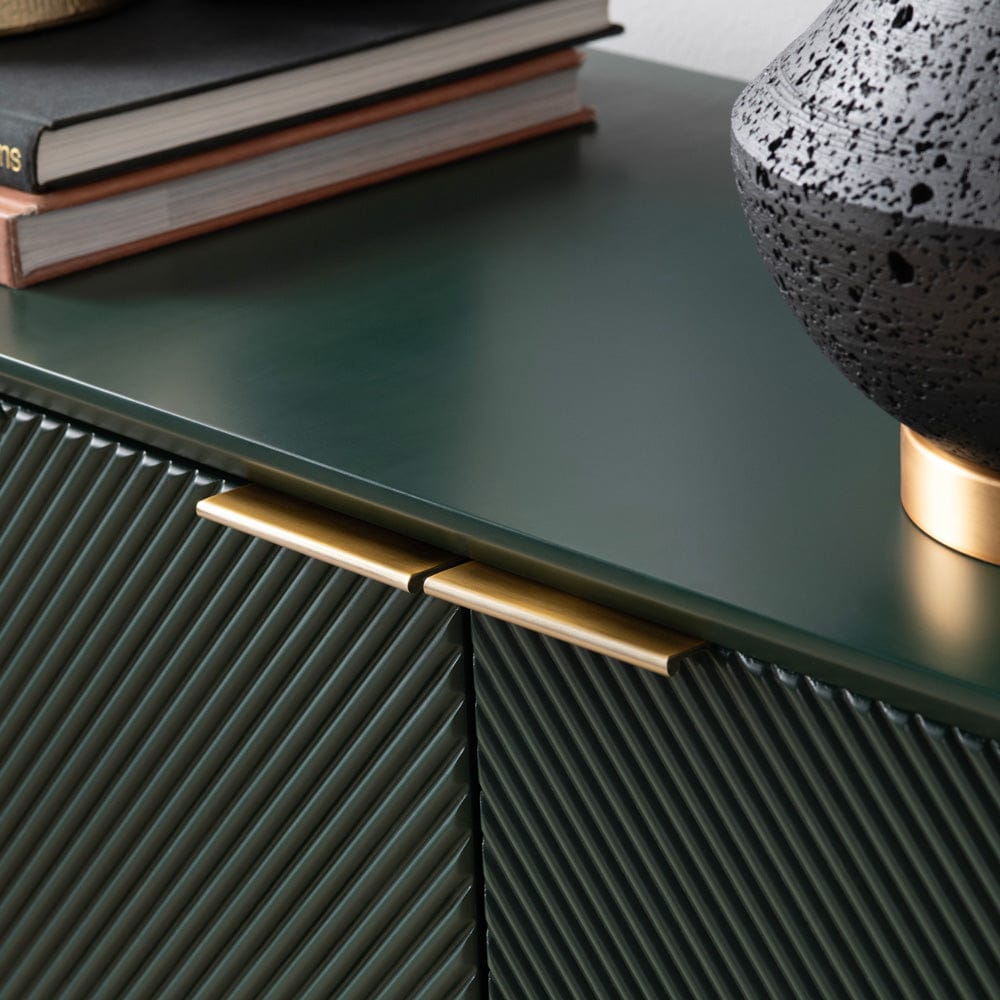 Crestview Collection - 72 in. Green Solid Wood 4 Door Media Credenza / Sideboard - CVFVR8416 view 5