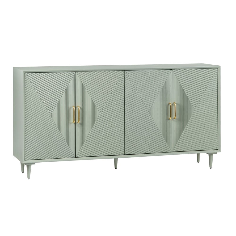 Crestview Collection - 72 in. Green Solid Wood 4 Door Media Credenza / Sideboard - CVFVR8428 view 1