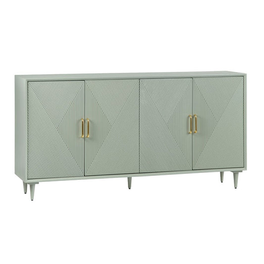 Crestview Collection - 72 in. Green Solid Wood 4 Door Media Credenza / Sideboard - CVFVR8428 view 1