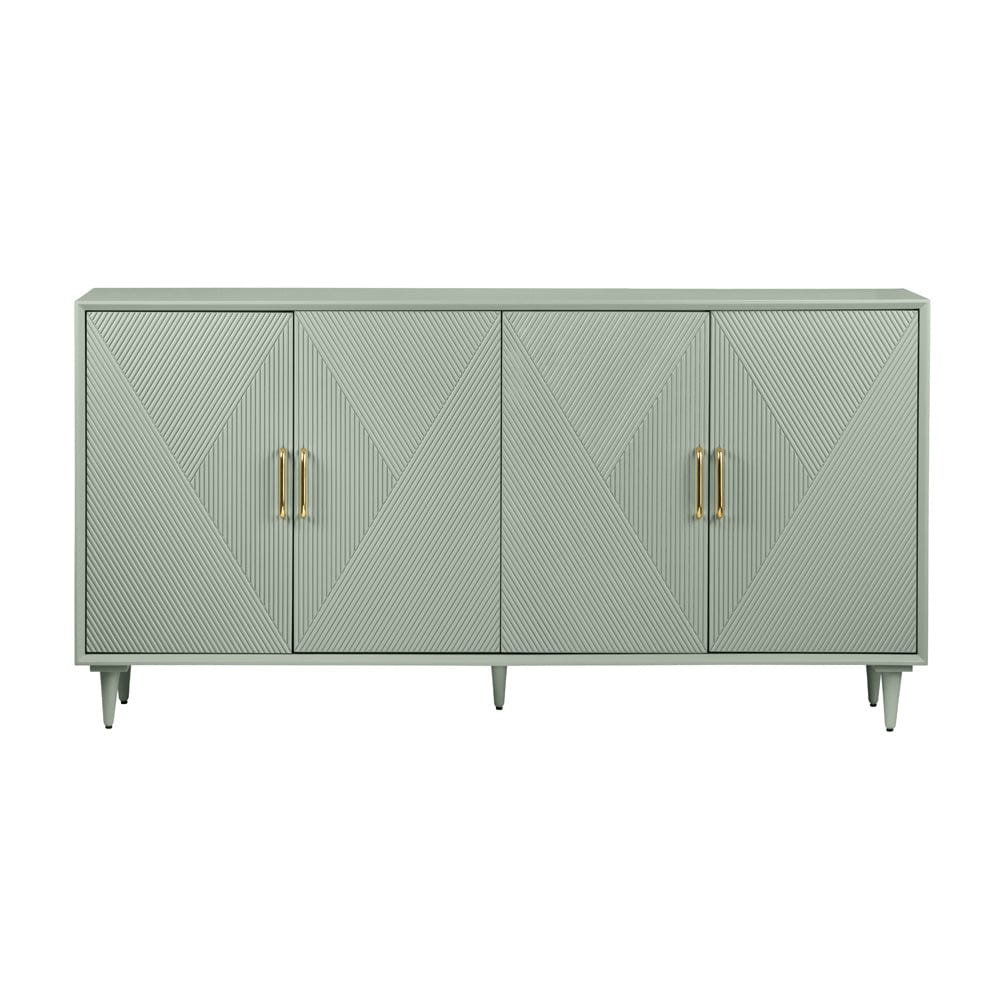 Crestview Collection - 72 in. Green Solid Wood 4 Door Media Credenza / Sideboard - CVFVR8428 view 2
