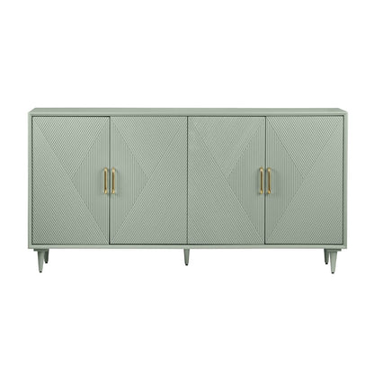 Crestview Collection - 72 in. Green Solid Wood 4 Door Media Credenza / Sideboard - CVFVR8428 view 2