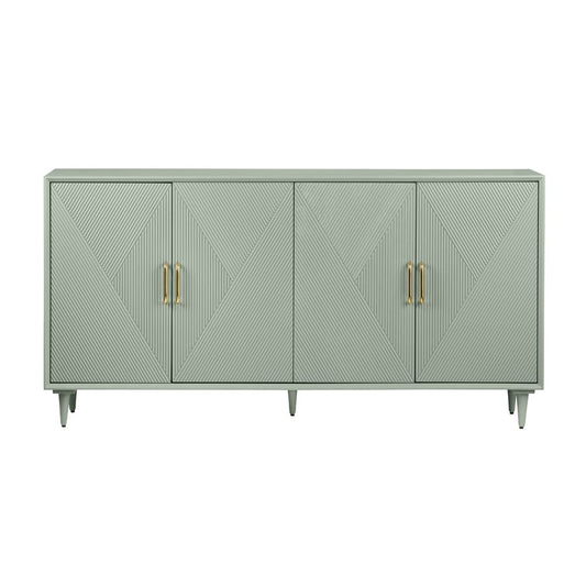 Crestview Collection - 72 in. Green Solid Wood 4 Door Media Credenza / Sideboard - CVFVR8428 view 2