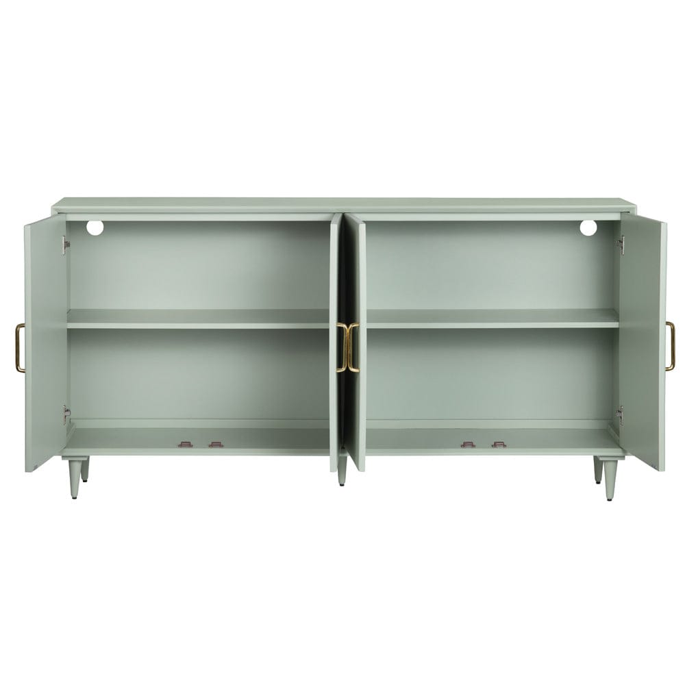 Crestview Collection - 72 in. Green Solid Wood 4 Door Media Credenza / Sideboard - CVFVR8428 view 3