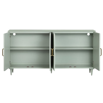 Crestview Collection - 72 in. Green Solid Wood 4 Door Media Credenza / Sideboard - CVFVR8428 view 3