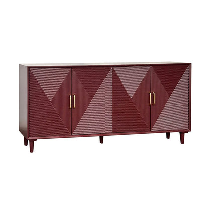 Crestview Collection - 72 in. Red Solid Wood 4 Door Media Credenza / Sideboard - CVFVR8564 view 1