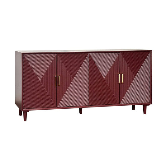 Crestview Collection - 72 in. Red Solid Wood 4 Door Media Credenza / Sideboard - CVFVR8564 view 1