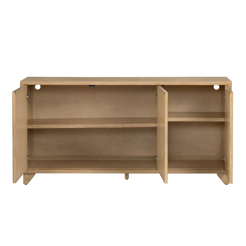 Crestview Collection - 72 in. Tan Solid Wood 3 Door Media Credenza / Sideboard - CVFDR1231 view 3