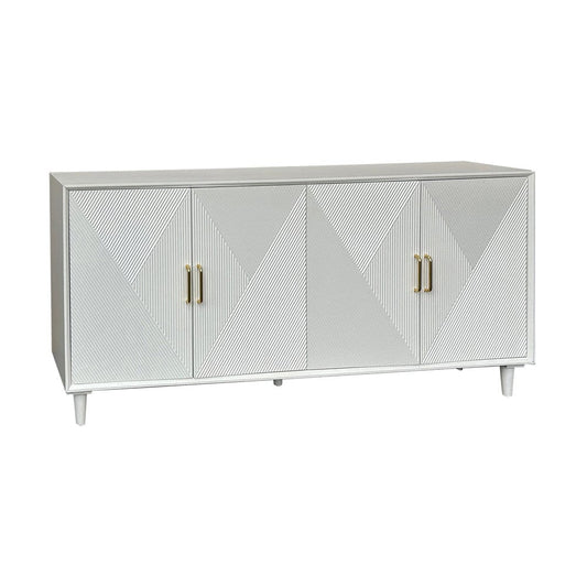 Crestview Collection - 72 in. White Solid Wood Door Media Credenza / Sideboard - CVFVR8573 view 1