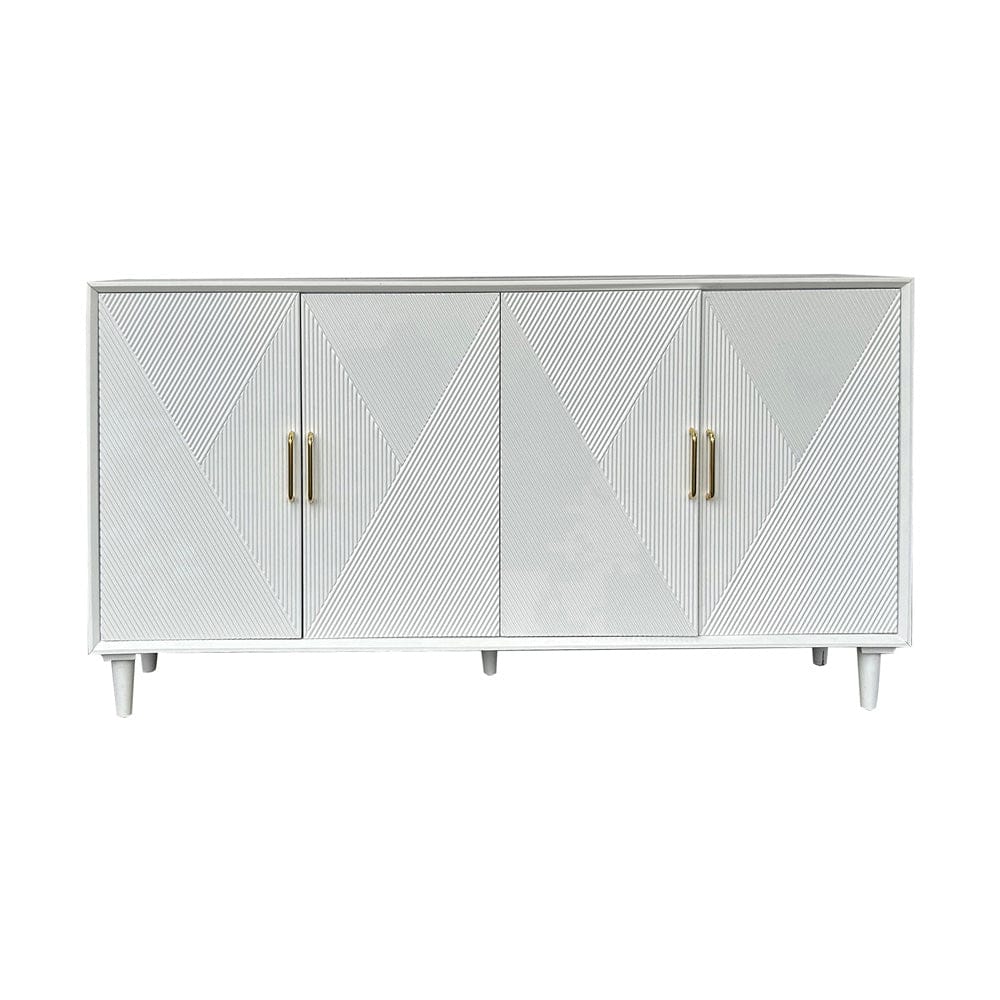 Crestview Collection - 72 in. White Solid Wood Door Media Credenza / Sideboard - CVFVR8573 view 2