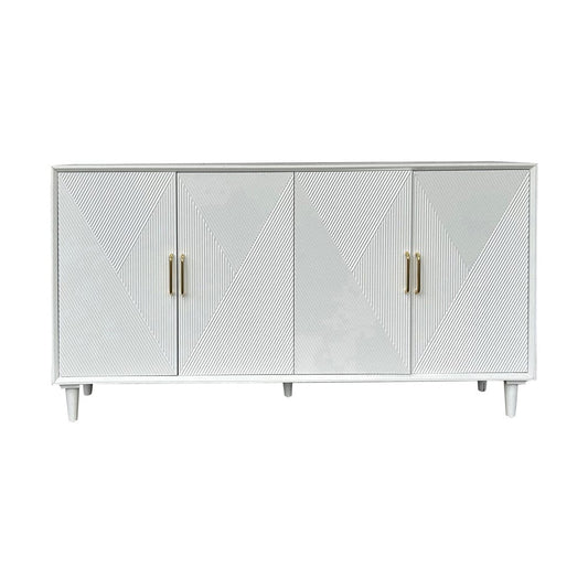 Crestview Collection - 72 in. White Solid Wood Door Media Credenza / Sideboard - CVFVR8573 view 2