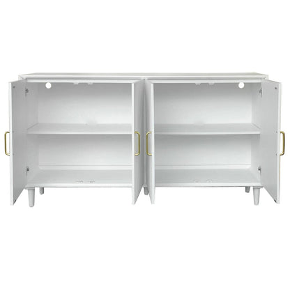 Crestview Collection - 72 in. White Solid Wood Door Media Credenza / Sideboard - CVFVR8573 view 3