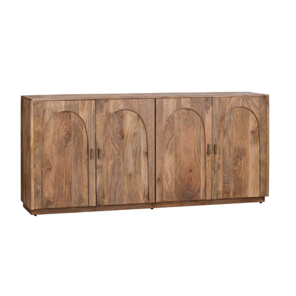 Crestview Collection - 74 in. Brown Solid Wood 4 Door Media Credenza / Sideboard - CVFNR4611 view 1