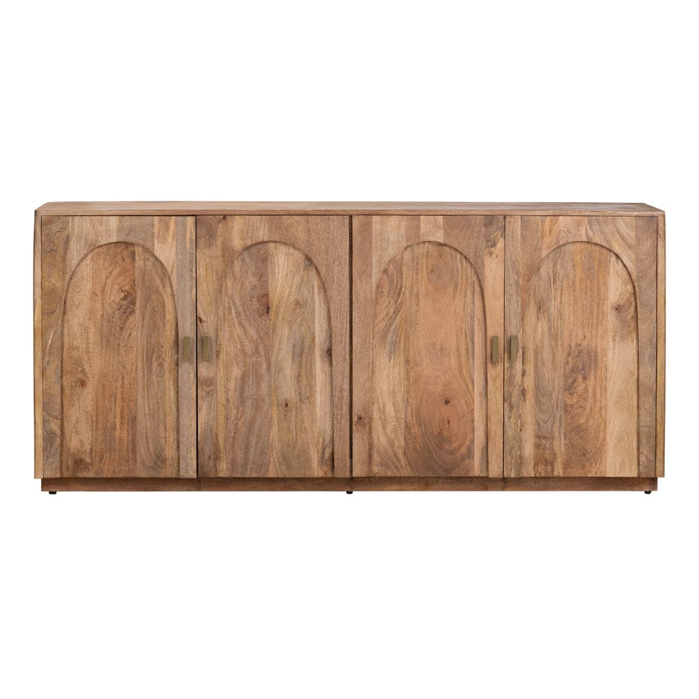 Crestview Collection - 74 in. Brown Solid Wood 4 Door Media Credenza / Sideboard - CVFNR4611 view 2
