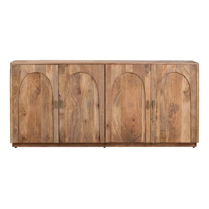Crestview Collection - 74 in. Brown Solid Wood 4 Door Media Credenza / Sideboard - CVFNR4611 view 2
