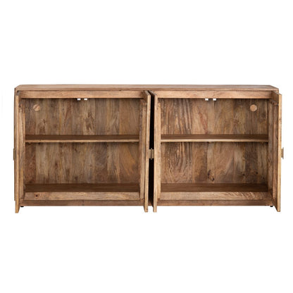 Crestview Collection - 74 in. Brown Solid Wood 4 Door Media Credenza / Sideboard - CVFNR4611 view 3