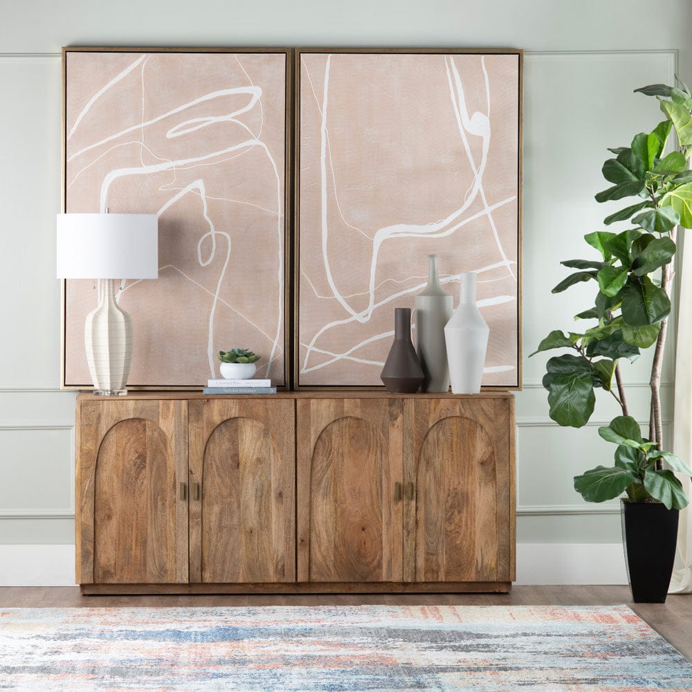 Crestview Collection - 74 in. Brown Solid Wood 4 Door Media Credenza / Sideboard - CVFNR4611 view 7